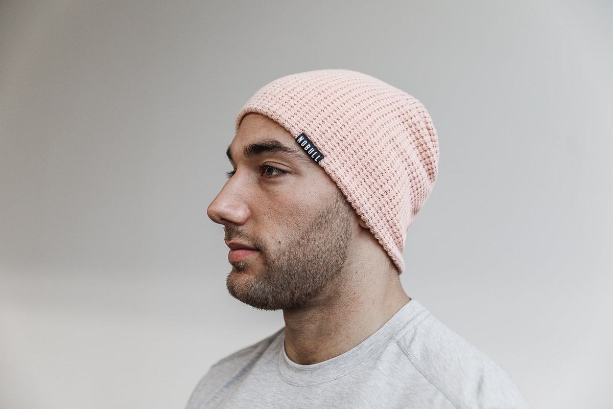 Nobull Waffle Men's Beanie Rose | Australia (XM2360)